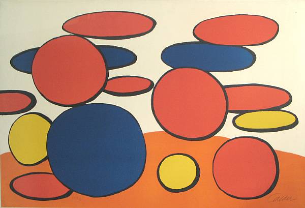 Appraisal: Alexander Calder American - Bulles rouge et bleu Color lithograph