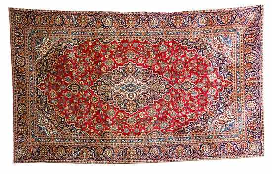 Appraisal: Persian Kashan carpet ' '' x ' '' very minor