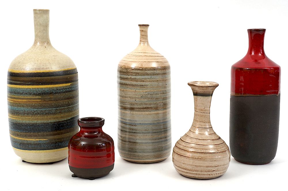 Appraisal: Ceramic Vases By Andre and Michel Gagnon Andre and Michel