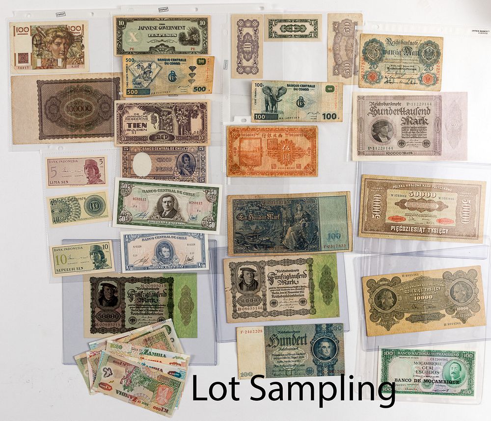 Appraisal: Collection of foreign paper currency Collection of foreign paper currency