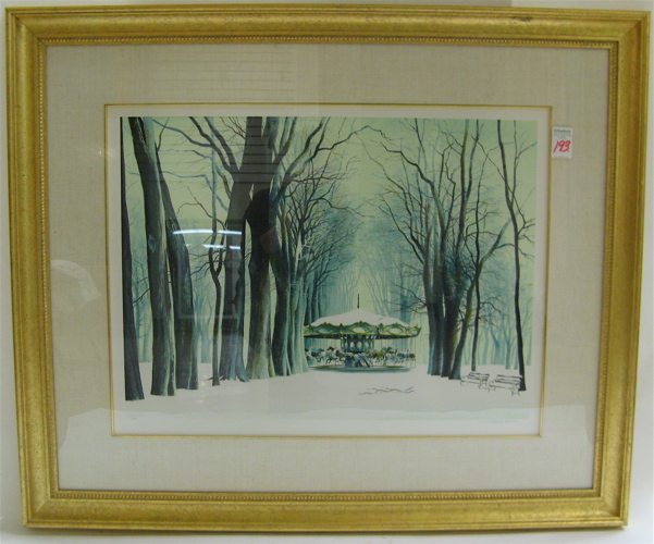 Appraisal: ROBERT WILLIAM ADDISON SERIGRAPH American th century titled Winter Carousel