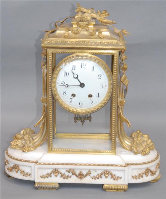 Appraisal: MANTEL CLOCK A th C French Napoleon III gilt bronze