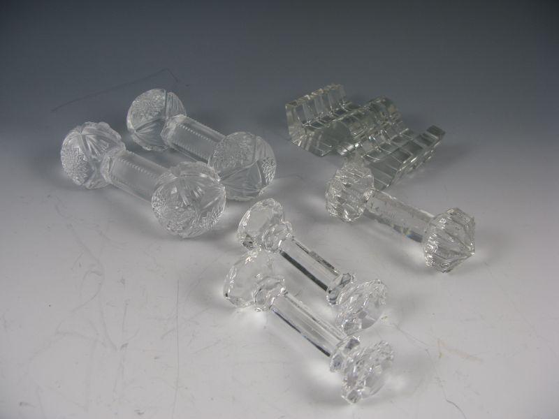 Appraisal: Nine Crystal Knife Rests including pairs one single and one