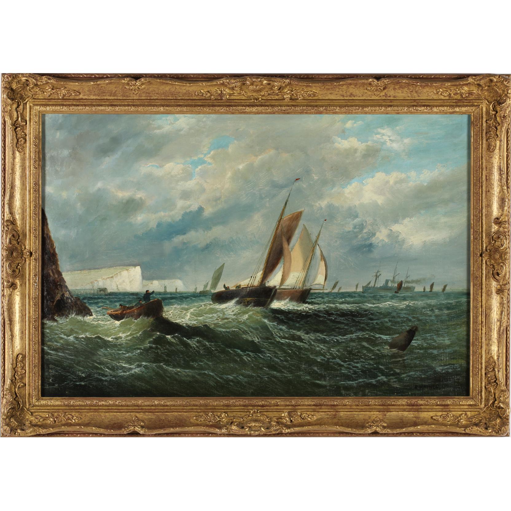 Appraisal: English School Maritime Painting oil on canvas bears signature at