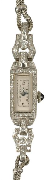 Appraisal: Anon a lady's platinum and diamond wrist watch circa the