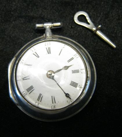 Appraisal: American silver pear case pocket watchjohn carrel philadelphia circa