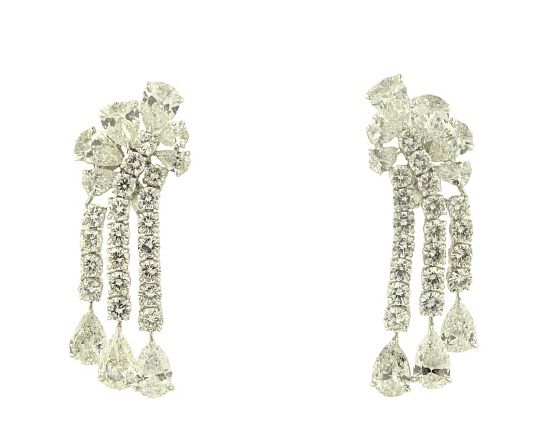 Appraisal: Platinum ct Diamond Drop Earrings Platinum ct Diamond Drop Earrings