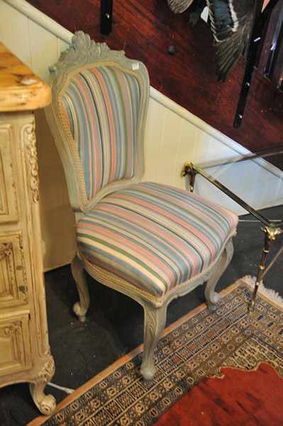 Appraisal: TWO FRENCH STYLE UPHOLSTERED CHAIRS