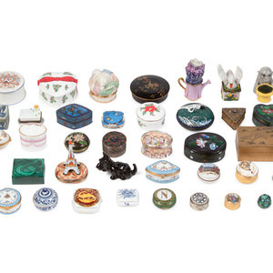 Appraisal: A Collection of Porcelain and Enamel Small Boxes items total