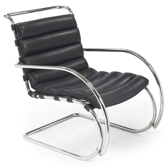 Appraisal: Mies van der Rohe MR armchair by Knoll original black