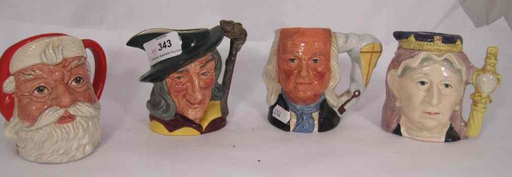 Appraisal: Royal Doulton Small Character Jugs comprising Queen Victoria D Santa