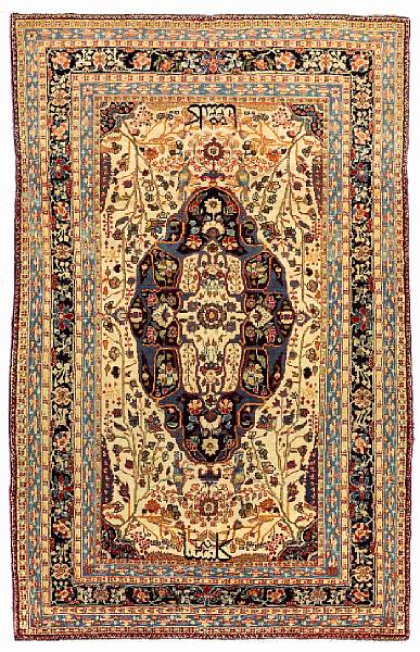 Appraisal: A Mohtasham Kashan rug Central Persia circa size approximately ft