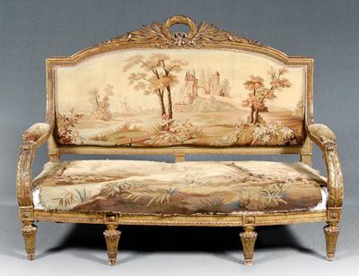 Appraisal: Nine piece French salon suite Louis XV style comprising two