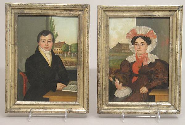 Appraisal: A pair of Continental oil on board portraits H Czisch