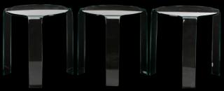 Appraisal: Set of Three FIAM Modern Glass Stacking Tables FIAM Italian