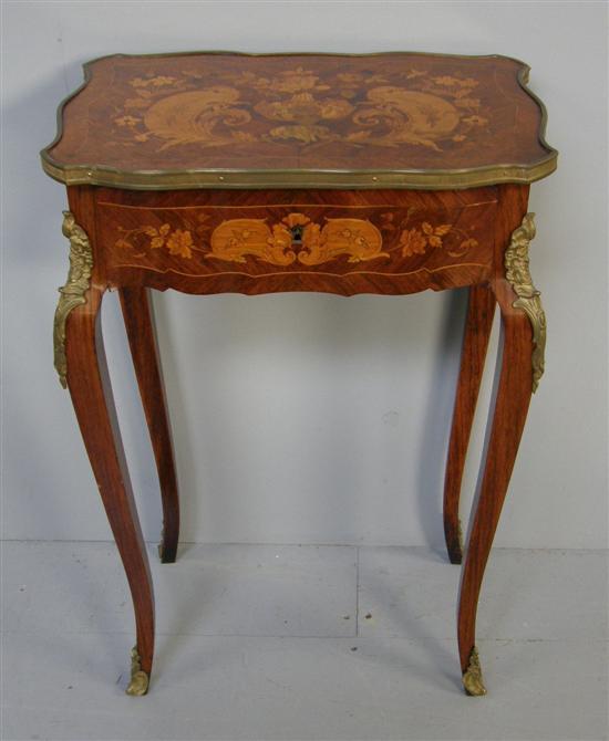 Appraisal: Louis XVI style rosewood side table the serpentine shaped top