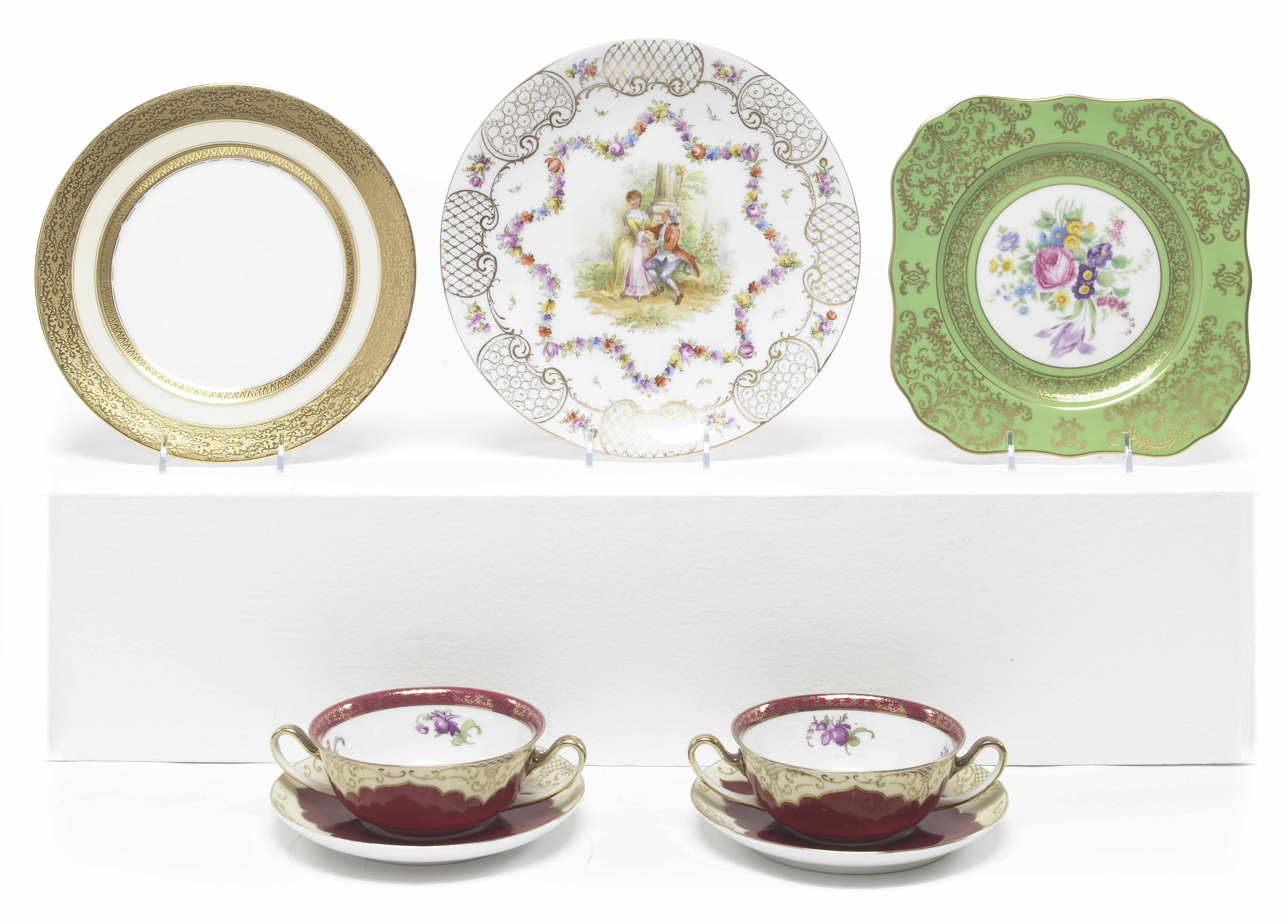 Appraisal: An assembled group of Continental porcelain tableware first half th