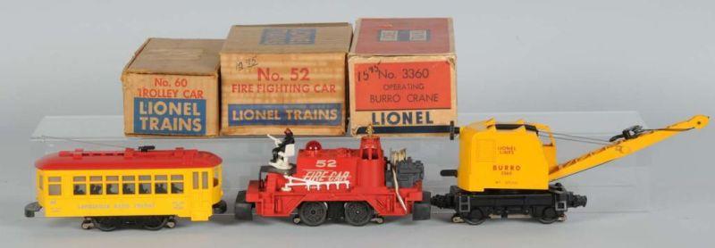 Appraisal: Lot of Lionel Motorized Units in OB Description Post-war Includes