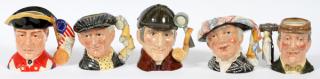 Appraisal: ROYAL DOULTON PORCELAIN TOBY MUGS FIVE ROYAL DOULTON PORCELAIN TOBY