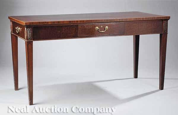 Appraisal: A Georgian Carved Mahogany Hall Table c associated rectangular top