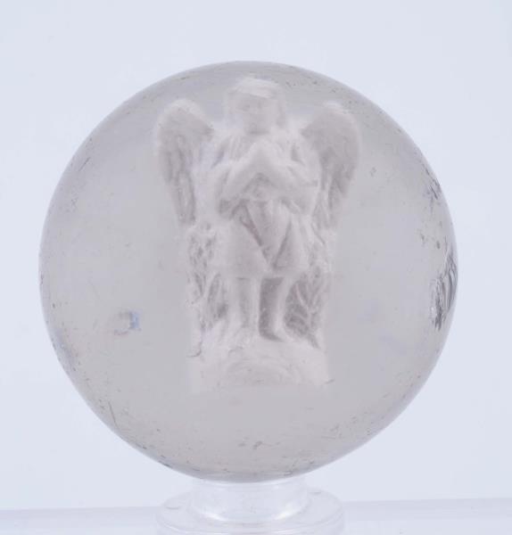 Appraisal: Angel Sulfide Marble Angel is in a short tunic with