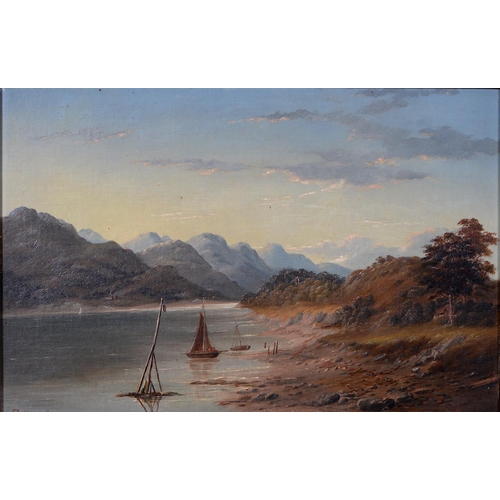 Appraisal: P Macarthur late th c - Mountainous Lake Landscape with