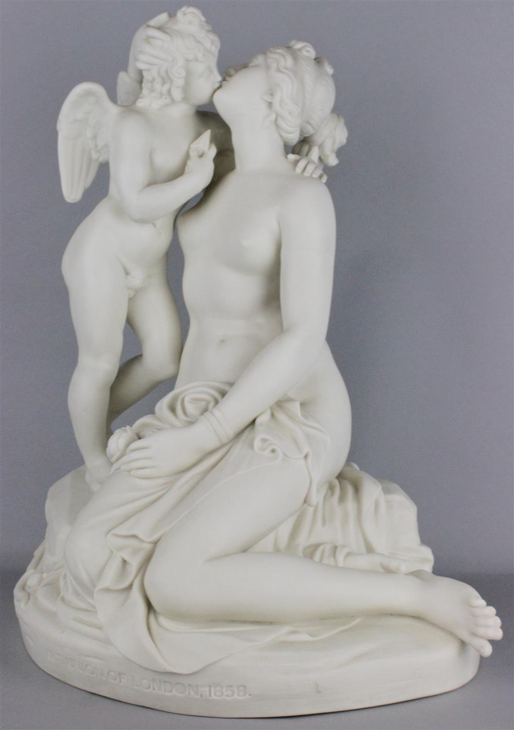 Appraisal: JOHN GIBSON - PARIAN GROUP VENUS AND CUPID J RIDGEWAY