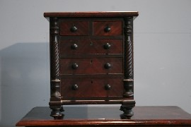 Appraisal: An early Victorian mahogany miniature chest of drawers x x