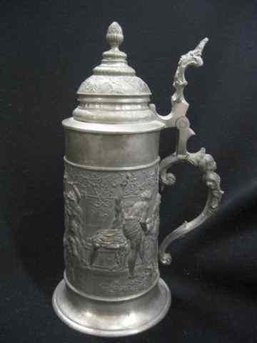 Appraisal: German Pewter Stein bas-relief festivescene - ''