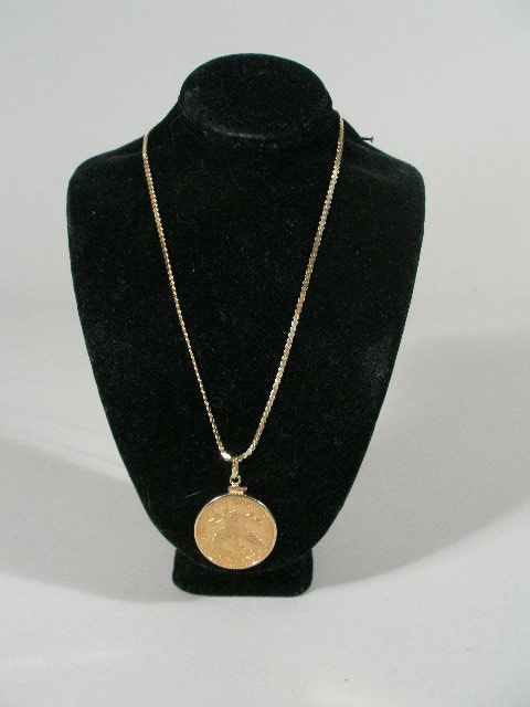 Appraisal: Liberty Head Gold Coin piece mounted as a necklace w