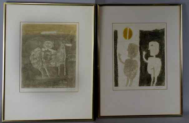 Appraisal: JAMES COIGNARD FRENCH - DEUX PERSONAGES and HORSEMEN Etching X