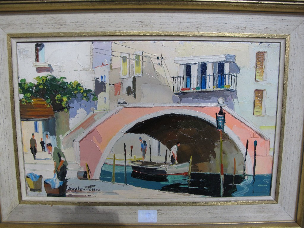 Appraisal: Acrylic on canvas 'Venice' signed D'Oyly John