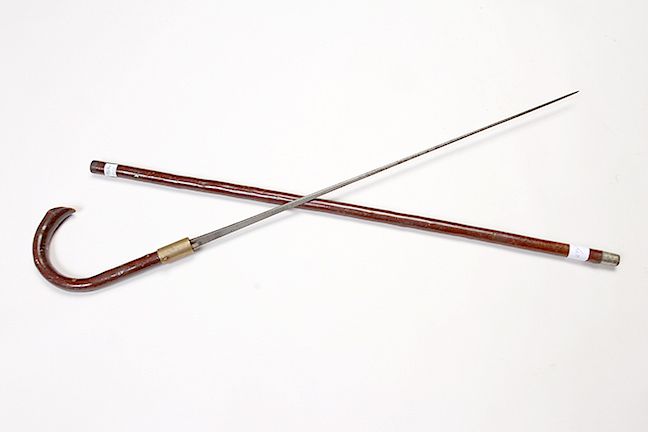 Appraisal: Toledo Sword Cane Ca - A full bark Toledo with