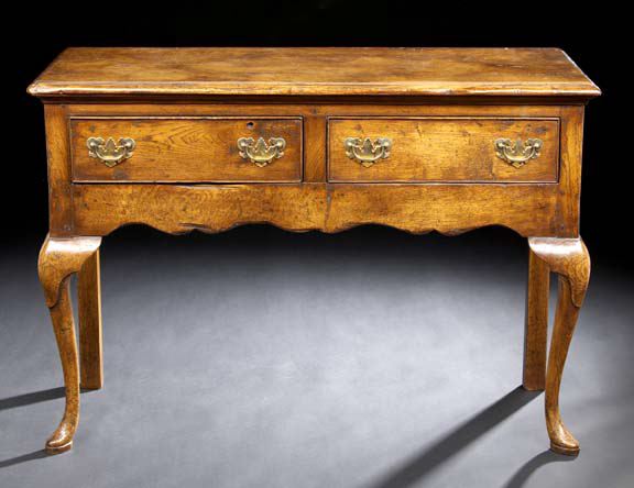 Appraisal: English Oak Serving Table in the Queen Anne taste the