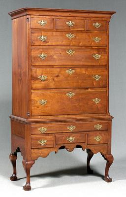 Appraisal: Pennsylvania Chippendale high chest walnut with poplar and yellow pine