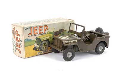 Appraisal: Triang Minic No Jeep Large scale tinplate clockwork Jeep in