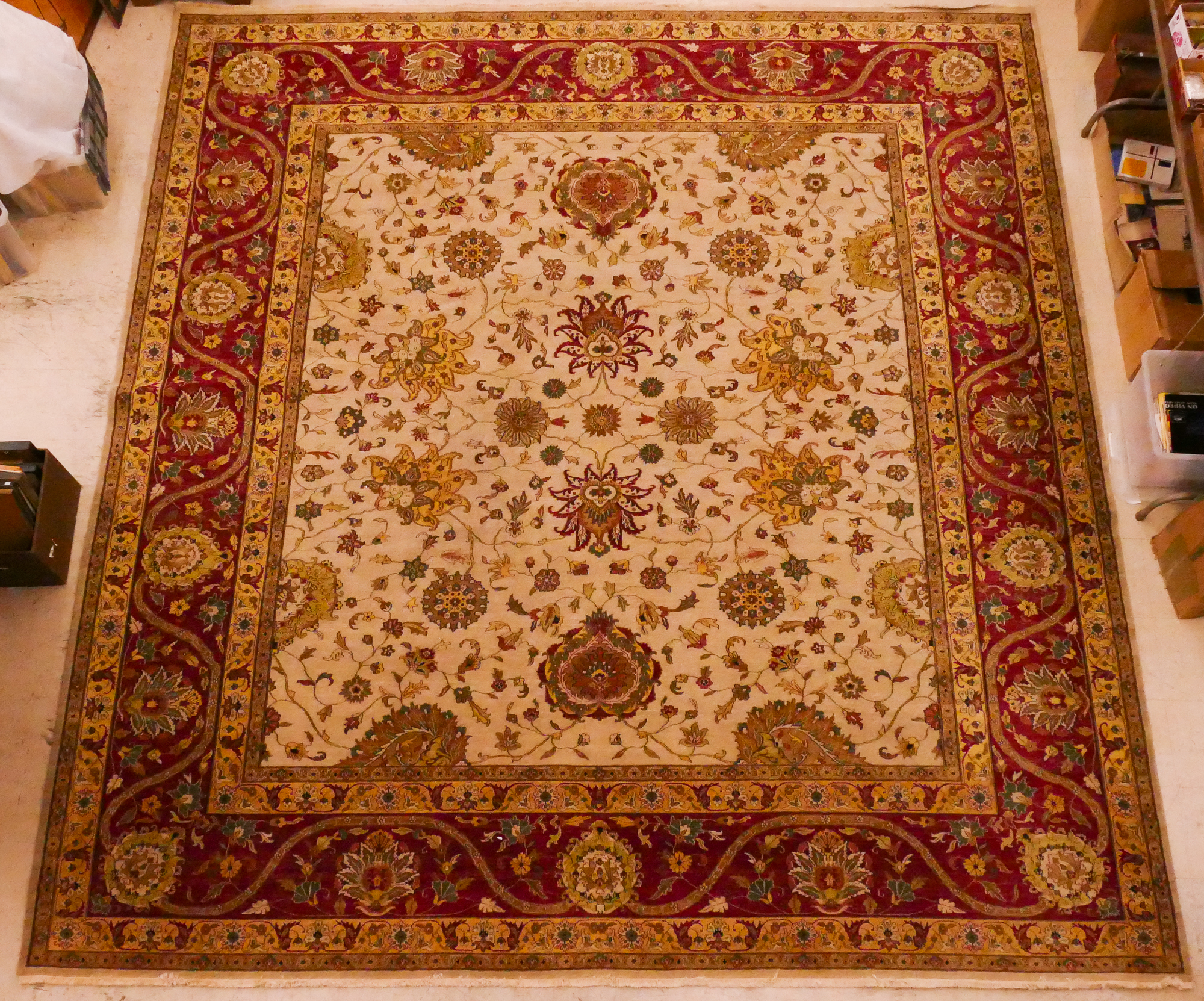 Appraisal: Persian Style Floral Room Sized Oriental Rug- ' x '