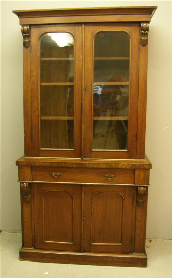 Appraisal: th Century Mahogany bookcase cabinet h w d in