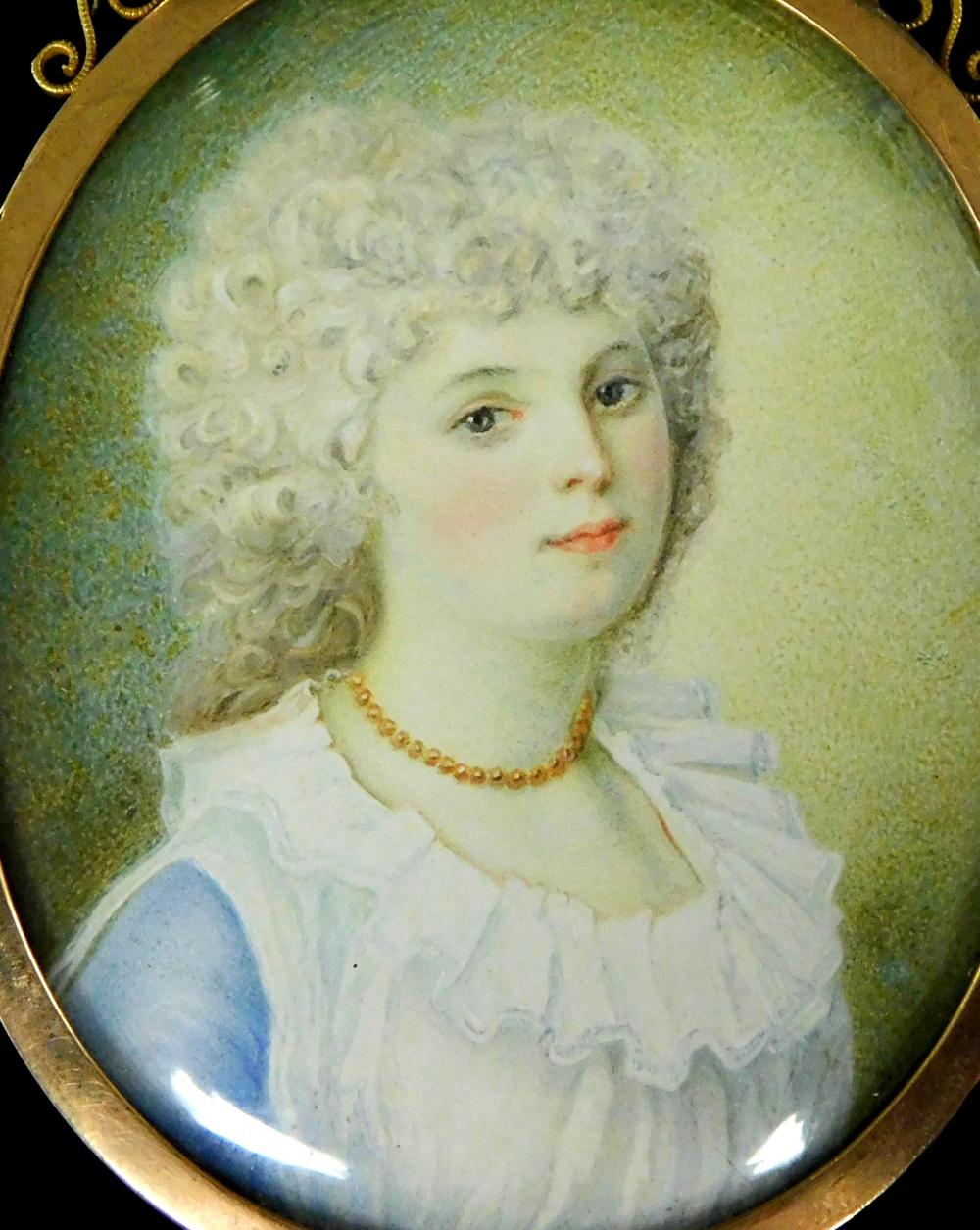 Appraisal: French miniature on ivory Madame DuBarry as a Girl th