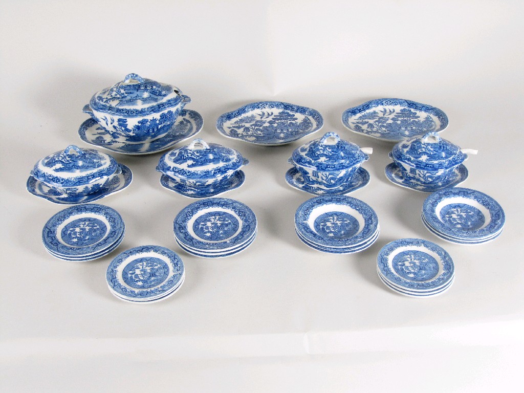 Appraisal: A Ridgeway blue and white Child's Dinner Service Soup Tureen