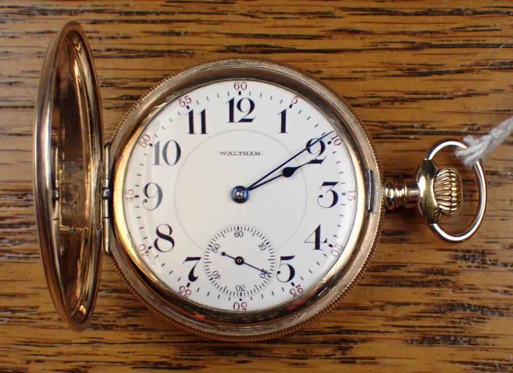 Appraisal: WALTHAM HUNTER CASE POCKET WATCH model hour minute dial plus