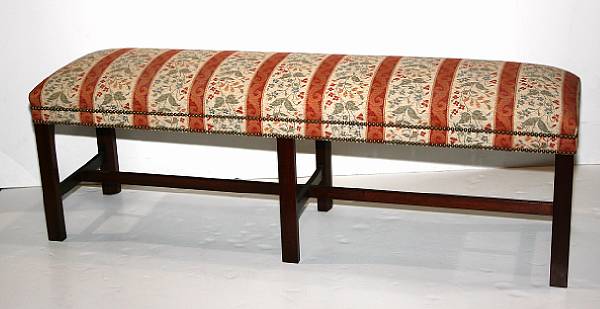 Appraisal: A George III style mahogany bench height in width ft