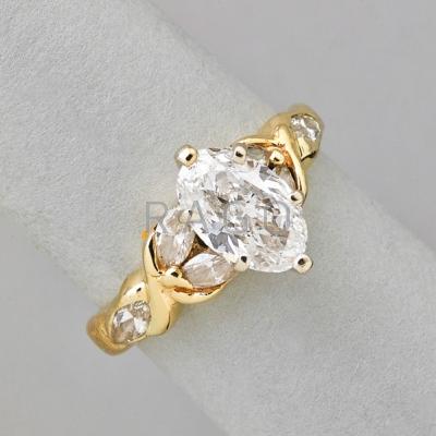 Appraisal: MARQUISE CUT DIAMOND ENGAGEMENT RING Lively diamond x x mm