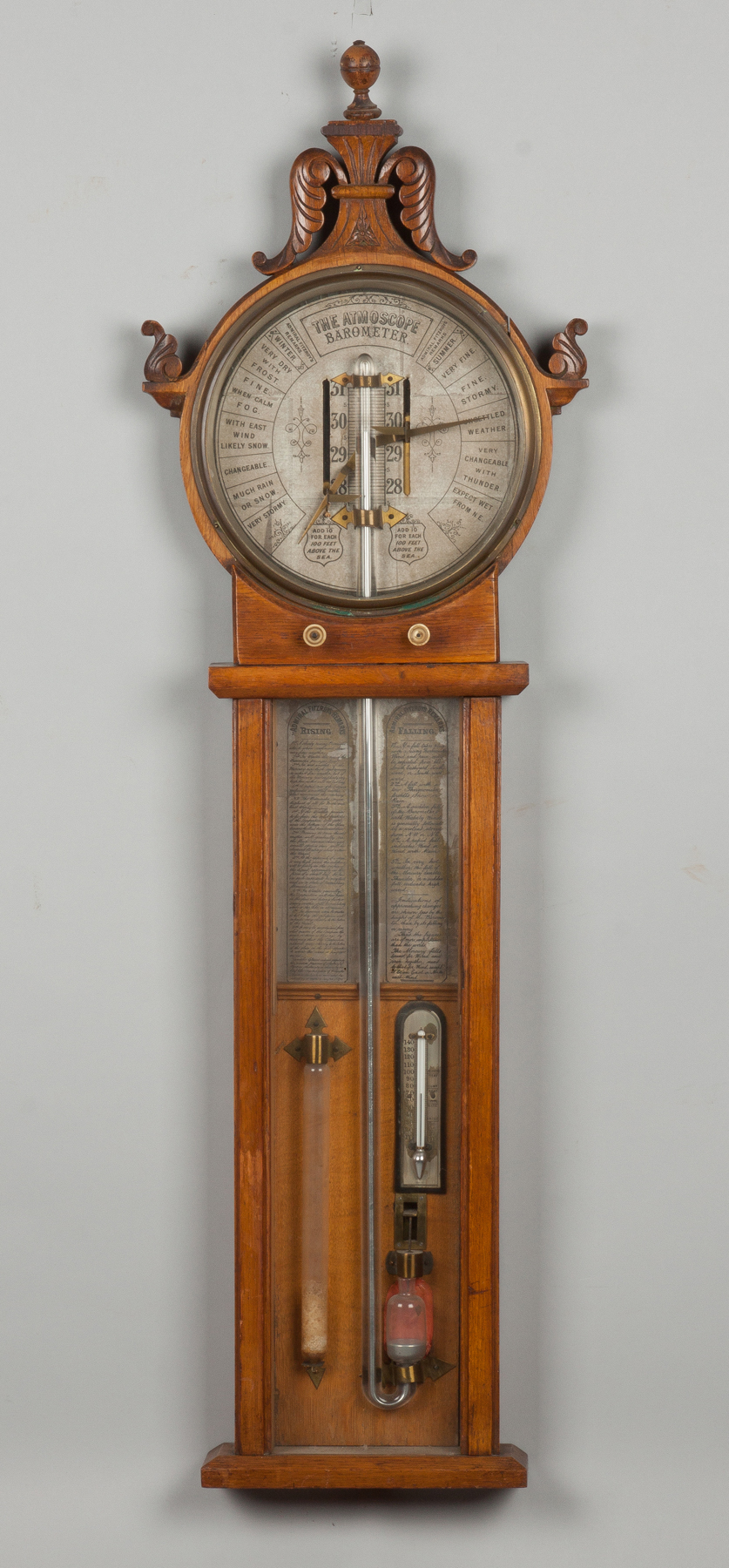 Appraisal: Atmos Scope Scale Barometer th cent Carved oak case original