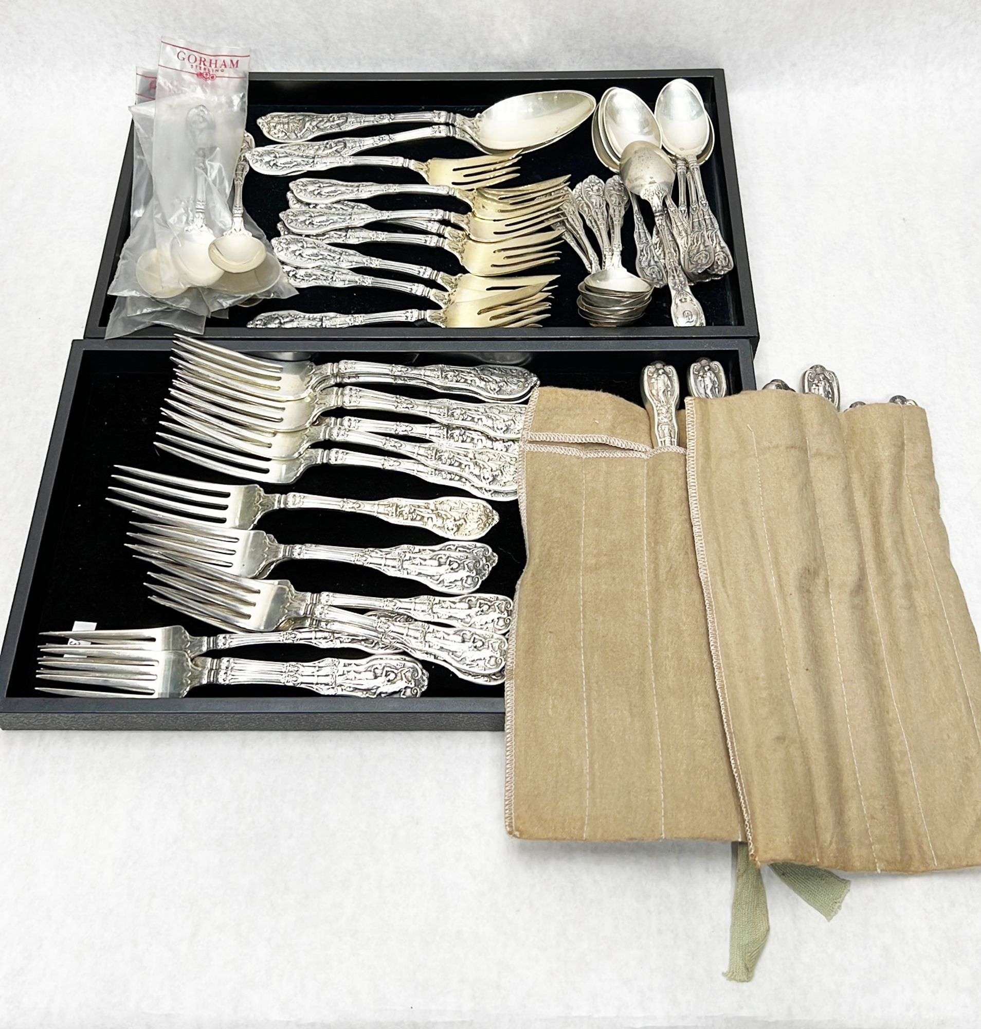 Appraisal: Pieces Gorham Mythologique Pattern Sterling Silver Flatware ozt Dinner knives