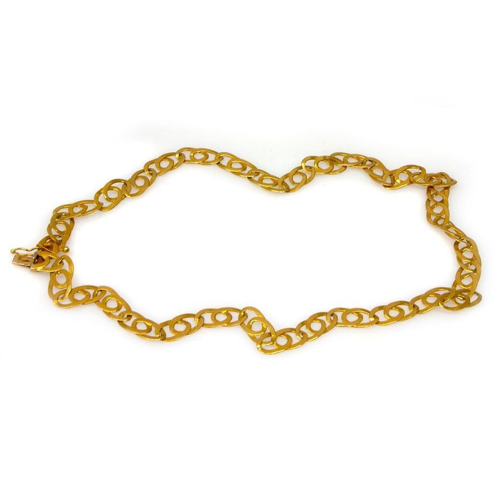 Appraisal: k gold link necklace Italy weighing approximately grams length in