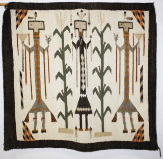 Appraisal: Navajo pictorial Yei rug ' x ' Navajo pictorial Yei