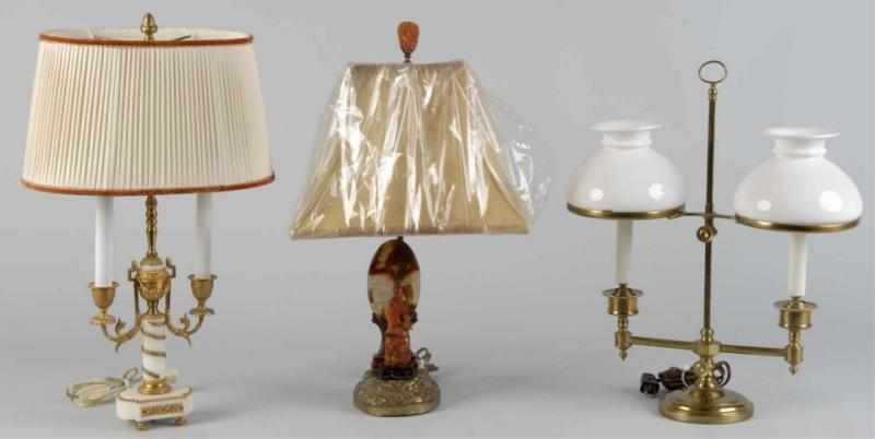 Appraisal: Lot of Lamps Description Includes one brass student lamp with