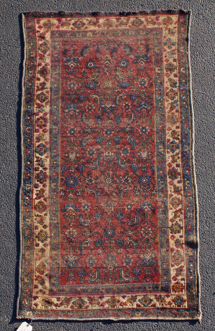 Appraisal: Turkish carpet worn x