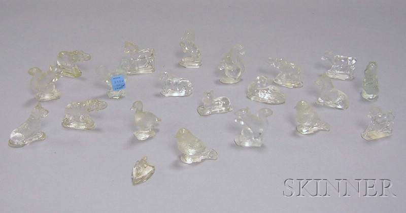 Appraisal: Twenty Small Colorless Pressed Glass Animal Figures and a pressed